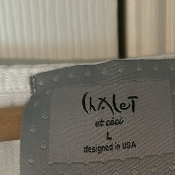 Sleeveless White linen top, size Large - Picture 4 of 4